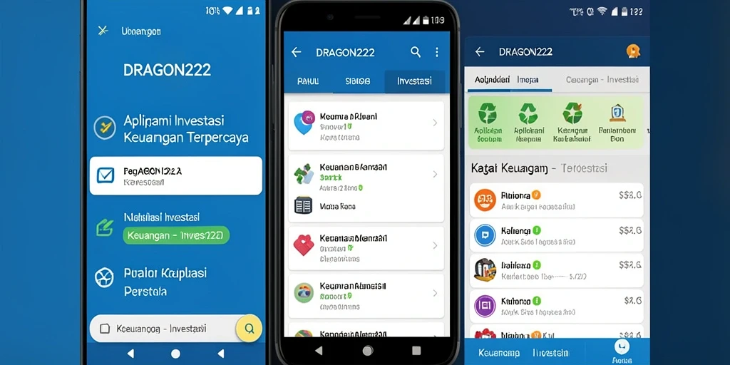 Tampilan antarmuka aplikasi investasi DRAGON222 yang modern dan informatif.