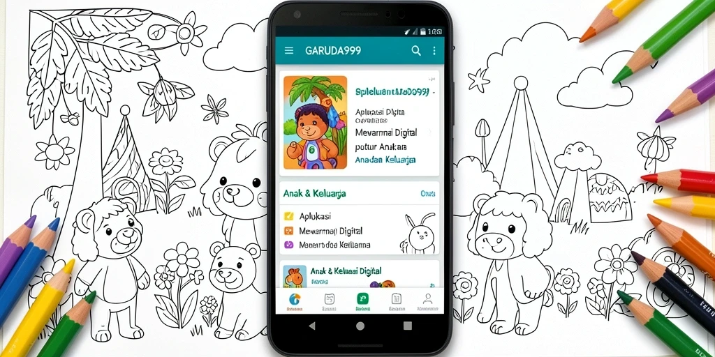 Tampilan antarmuka aplikasi GARUDA999 yang penuh warna.