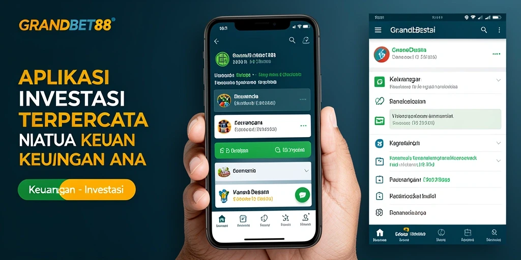 Tampilan antarmuka aplikasi GRANDBET88 yang modern dan informatif.