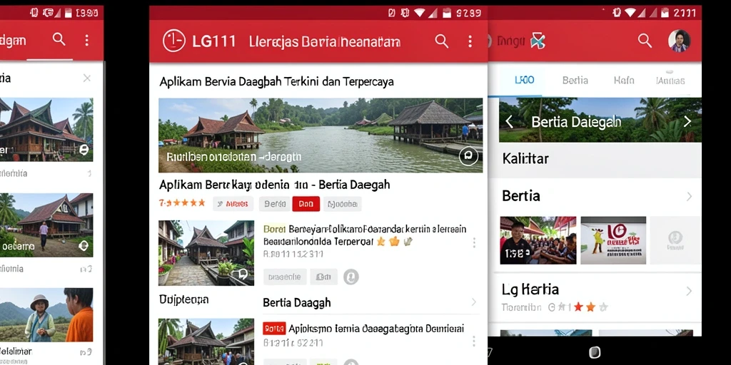 Antarmuka LG111 menampilkan berita daerah yang informatif dan menarik.