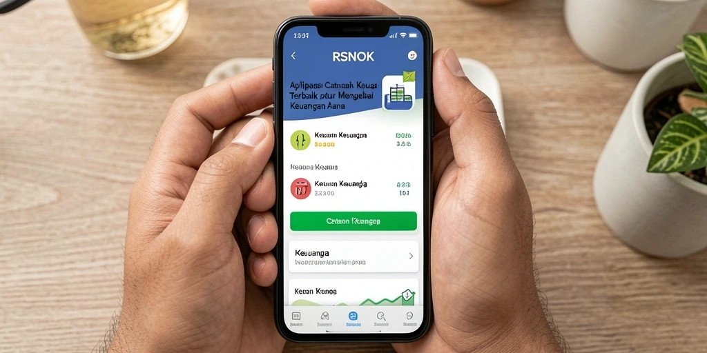 Antarmuka aplikasi Catatan Keuangan RSNOK yang sederhana dan informatif.