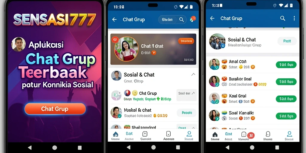 Tampilan antarmuka pengguna SENSASI777 untuk chat grup yang interaktif.