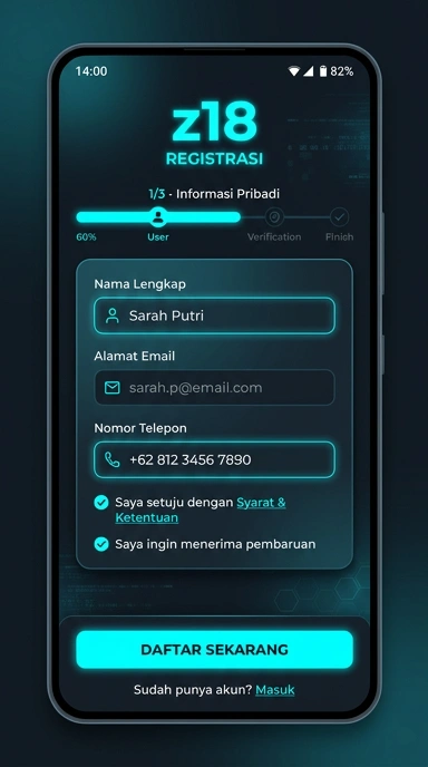 Buat Akun Baru di Aplikasi z18 Dengan Mudah